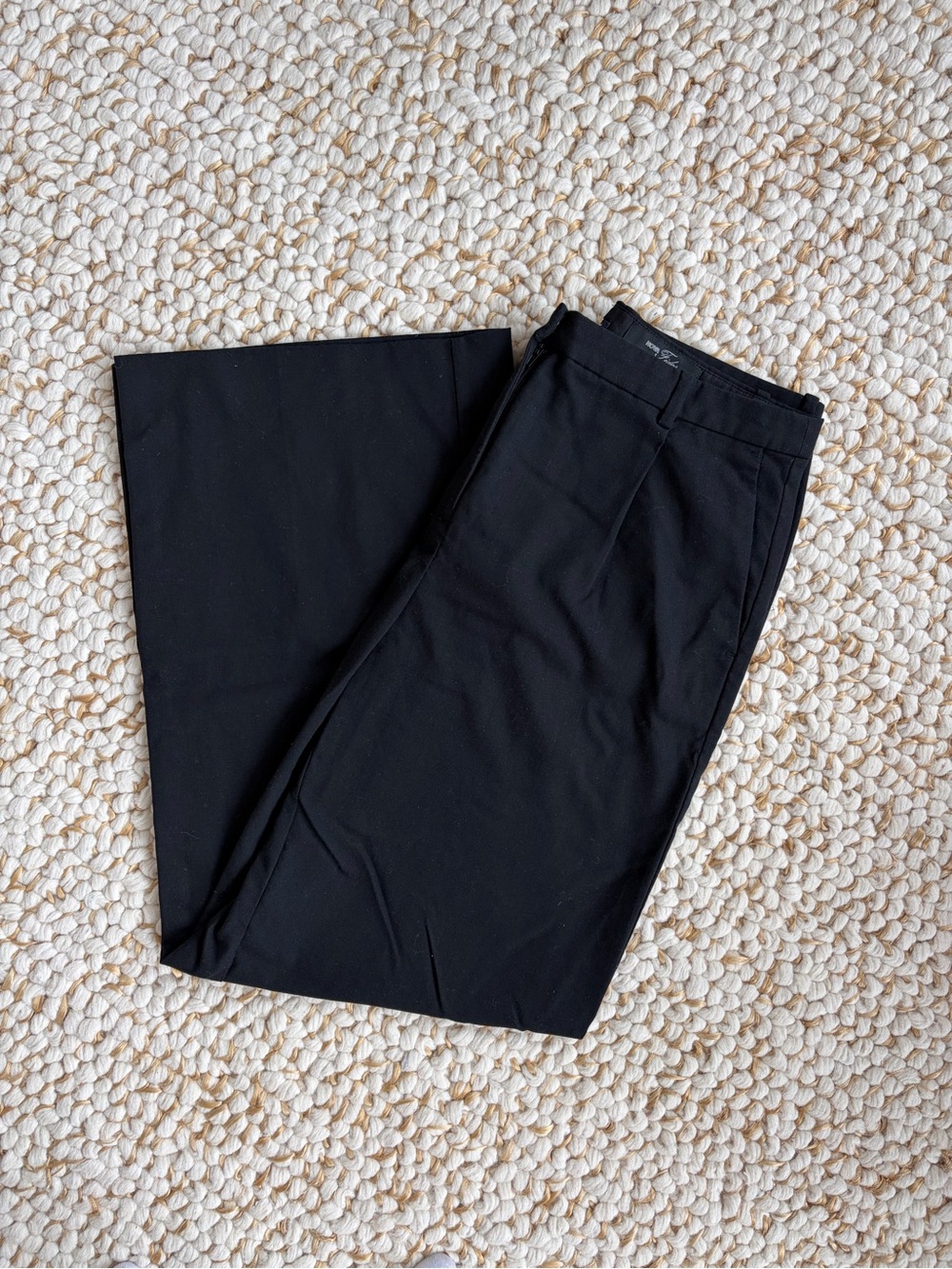 J. Crew Essential Wide-leg Pant in Black Wool Blend